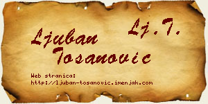 Ljuban Tošanović vizit kartica